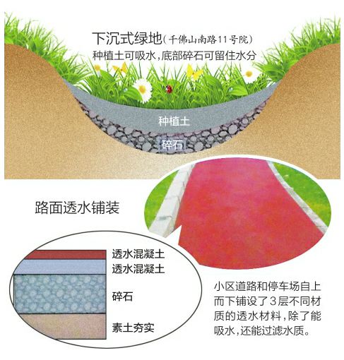 濟(jì)南首個“海綿小區(qū)” 停車場能吸水能凈化水